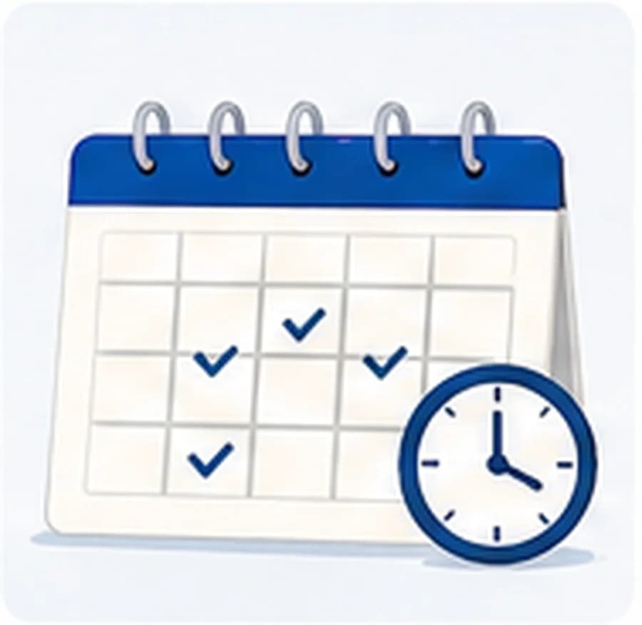Medicare enrollment period calendar and planning illustration
